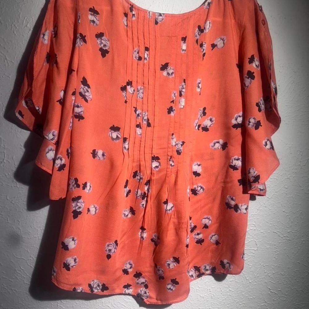 Maeve Maya Floral Flutter Sleeve. Anthropologie. size 4 - Picture 2 of 8
